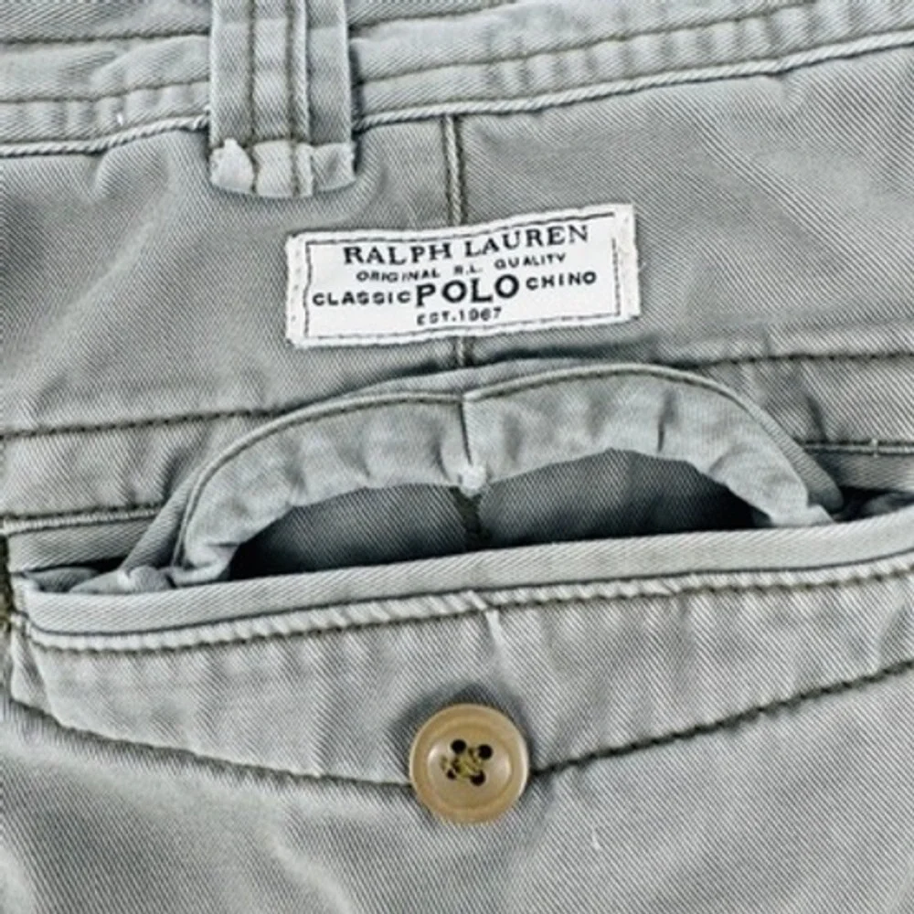 Y2k Polo‎ Ralph Lauren Cargo Shorts Baggy Mens 35 Green Classic Heavy Utility